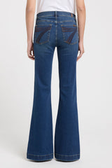 7 For All Mankind Dojo Flare Jean in Koko, back view