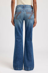 7 For All Mankind Dojo Flare Jean in Blue Core, back view