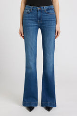 7 For All Mankind Dojo Flare Jean in Moonwater, front view