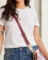 PINK SLIM WEBBING CROSSBODY STRAP