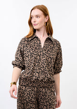 Knit Popover Top in Taupe by Ivy Jane, view 2