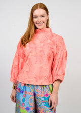 Faux Fur Popover in Papaya