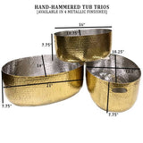 India Handicrafts Inc - Hammered Gold Beverage Tub – Set