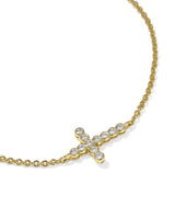 Cross Gold Crystal Delicate Chain Bracelet view 2