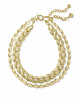 Kira Gold Chain Multi Strand Necklace view 2