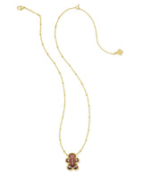 Gingerbread Gold Short Pendant Necklace in Brown view 2