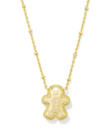 Gingerbread Gold Short Pendant Necklace in Brown view 3