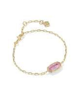 Elaina Luxe Gold Chain Bracelet in Light Pink CZ