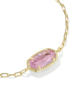 Elaina Luxe Gold Chain Bracelet in Light Pink CZ view 2