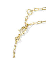 Elaina Luxe Gold Chain Bracelet in Light Pink CZ view 3