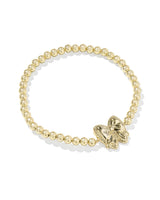 Haley Bow Gold Stretch Bracelet in Rose Mother-of-Pearl view 2
