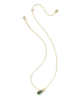Golf Gold Short Pendant Necklace in Green Malachite view 2