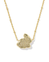 Bunny Gold Short Pendant Necklace in Blush Pink view 4