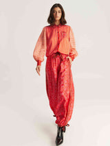 ME369 Sola Red Aura Puff-Sleeve Shirt — view 5