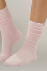 Faceplant Dreams - Soft Fuzzy Lounge Socks: Pink