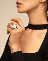 Woow Ring in Silver & Pearl