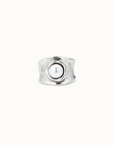 Uno De 50 - Sterling Silver-plated Ring with Crystal