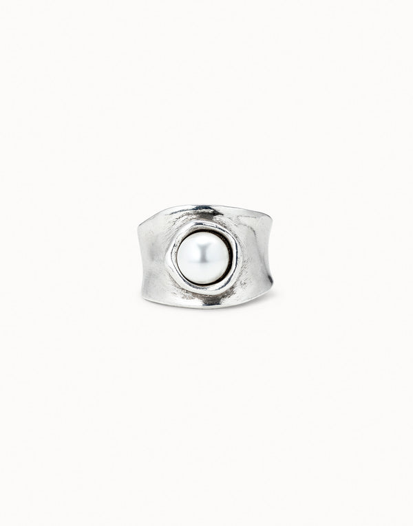 Uno De 50 - Sterling Silver-plated Ring with Crystal