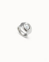 Uno De 50 - Sterling Silver-plated Ring with Crystal