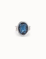 Uno De 50 - Sterling Silver-plated Ring with a Sapphire