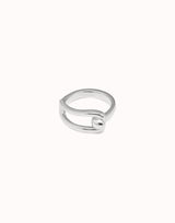 Uno De 50 - Sterling Silver-plated Link Shaped Ring