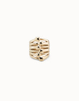 Uno De 50 - 18k Gold-plated Multi Effect Ring with Nail