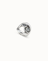 Uno De 50 - Sterling Silver-plated Ring with Central Oval