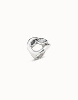 Uno De 50 - Sterling Silver-plated Ring with Central Oval