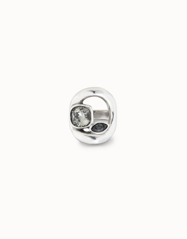 Uno De 50 - Sterling Silver-plated Ring with Central Oval