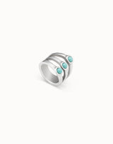 Uno De 50 - Sterling Silver-plated Ring with Three Rings