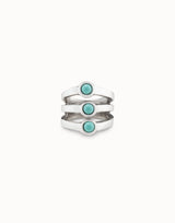 Uno De 50 - Sterling Silver-plated Ring with Three Rings