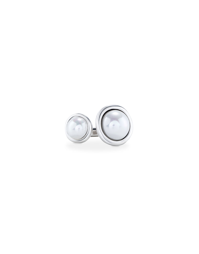 Uno De 50 - Sterling Silver-plated Ring with Two Different