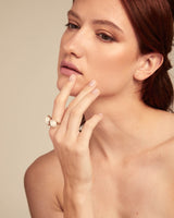 Uno De 50 - Sterling Silver-plated Ring with Two Different