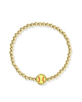 Softball Gold Stretch Bracelet in Chartreuse view 2
