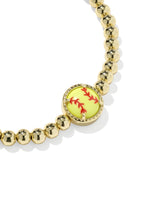 Softball Gold Stretch Bracelet in Chartreuse view 3