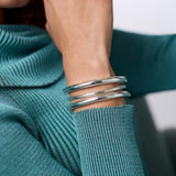 Havana Demi Bangle in Silver view 2