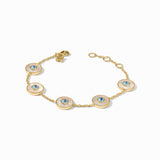 Colette Circle Delicate Bracelet in Chalcedony Blue