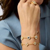 Colette Circle Delicate Bracelet in Chalcedony Blue view 3