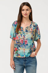 Avah Button Down Shirt in Chemis Scarf view 2
