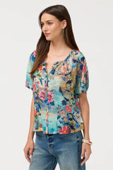 Avah Button Down Shirt in Chemis Scarf view 3