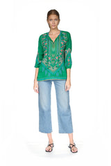 Margot Blouse in Green Tambourine