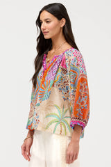 Michaella Peasant Blouse in Avelar view 2