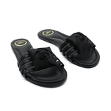 Solei Sea Camille Black Rose Slide Sandal