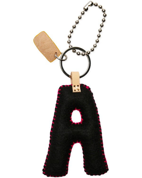 Consuela - Charm - Black Felt Alphabet Charm ?A’