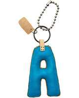 TURQUOISE FELT ALPHABET CHARM "A"