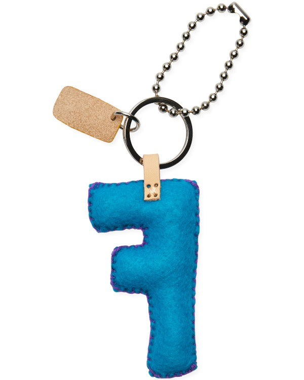 Consuela - Charm - Turquoise Felt Alphabet Charm ?F’