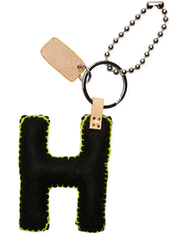 Consuela - Charm - Black Felt Alphabet Charm ?H’
