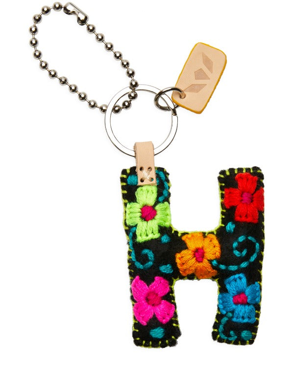 Consuela - Charm - Black Felt Alphabet Charm ?H’