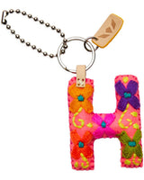 Consuela - Charm - Pink Felt Alphabet Charm ?H’