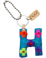 Consuela - Charm - Turquoise Felt Alphabet Charm ?H’